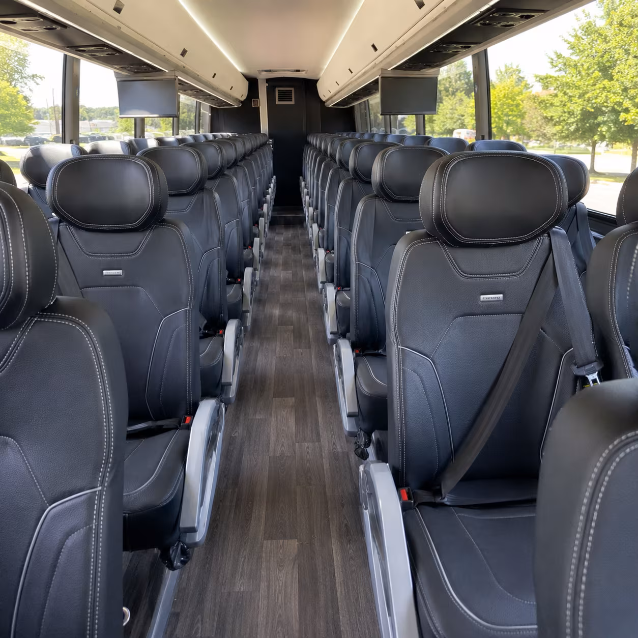 billings 56 passenger charter bus inside